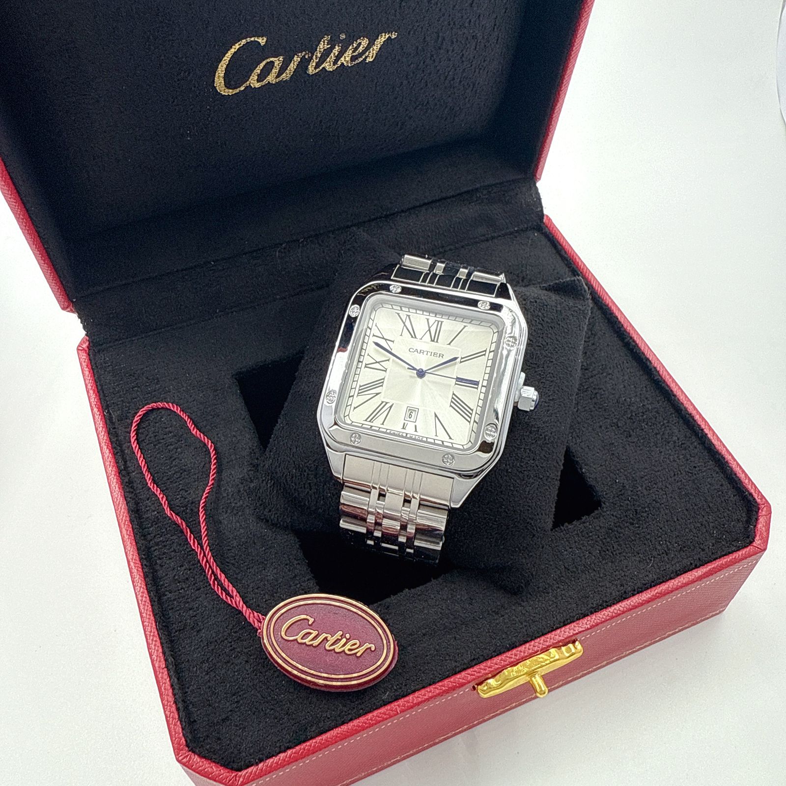 Cartier Santos de Cartier - Stainless Steel and Silver Dial