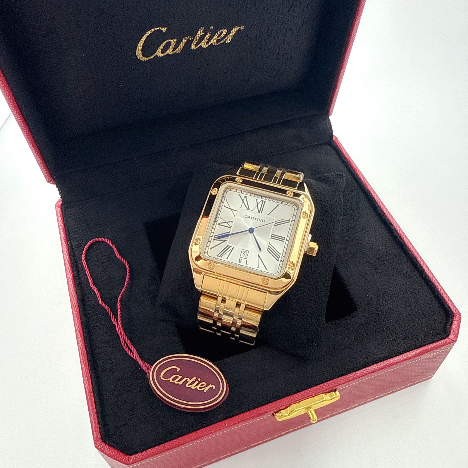 Cartier Santos de Cartier - Full 18K Yellow Gold with Silver Dial