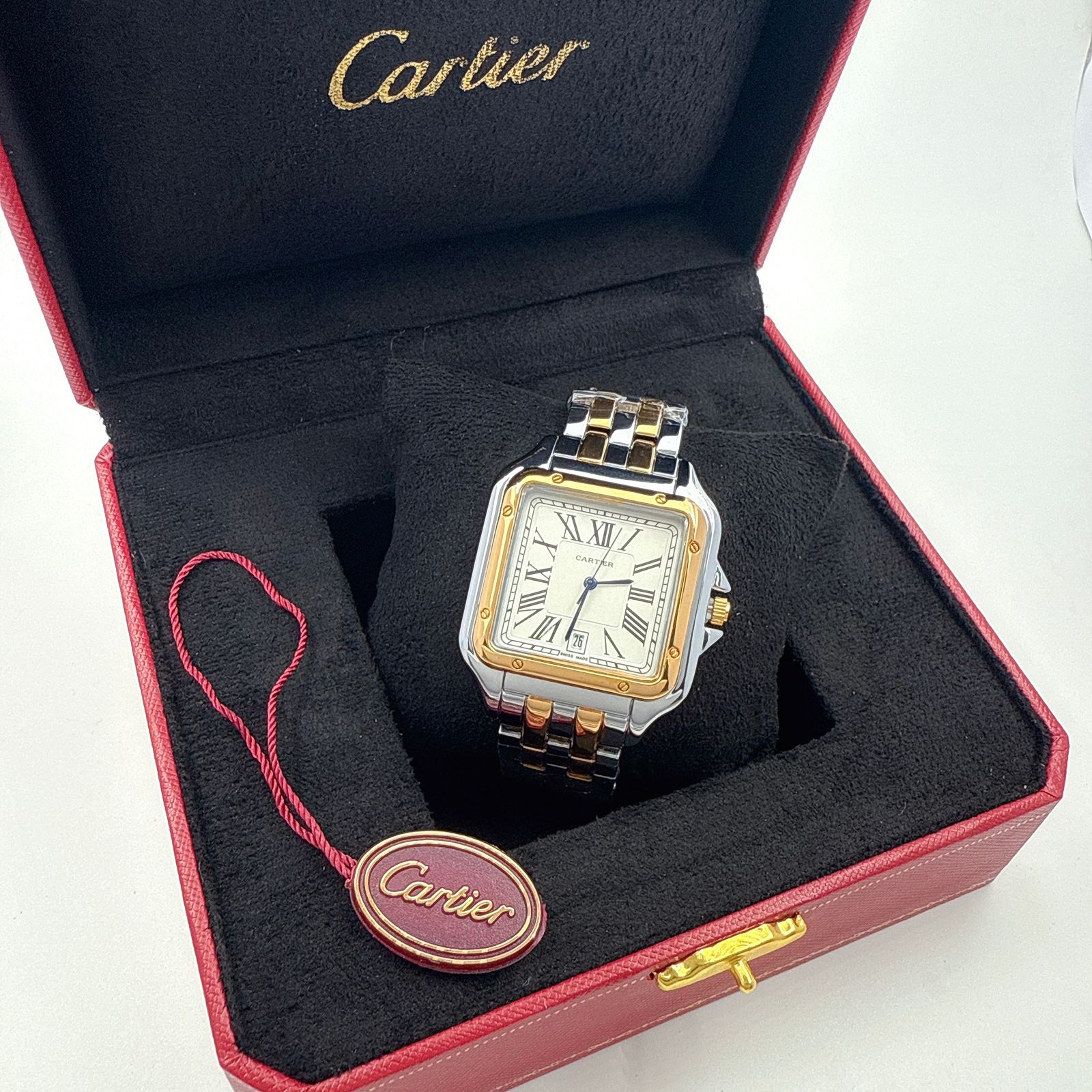 Santos de Cartier - Stainless Steel and 18K Yellow Gold with Silver/White Dial