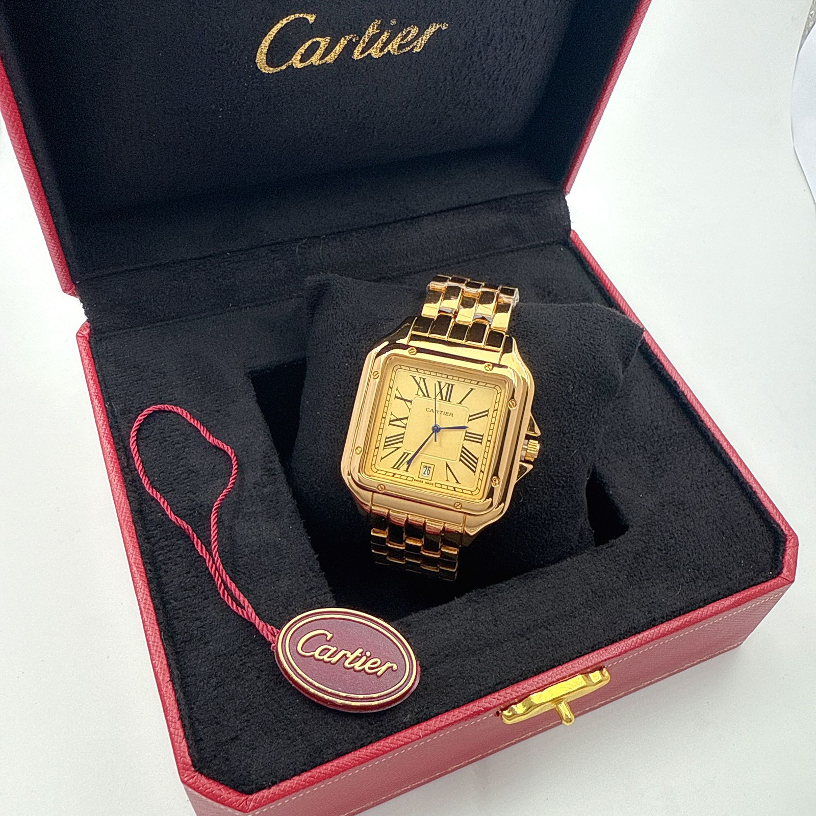 Cartier Santos de Cartier - Full 18k Yellow Gold with Gold Dial